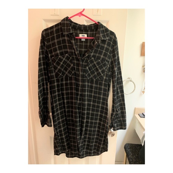 Old Navy Black and White Plaid Dress Size Small - Picture 1 of 3
